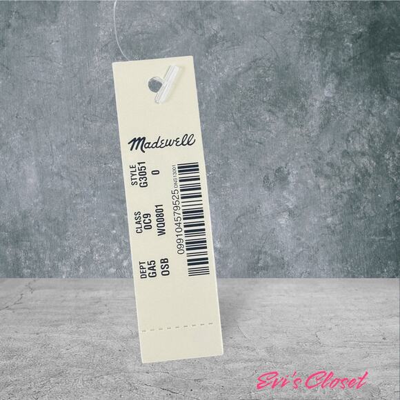 MADEWELL Lace Up Linen Cotton Blend Skirt Size 0 Gray White Lagenlook Mini NWT - Picture 10 of 12